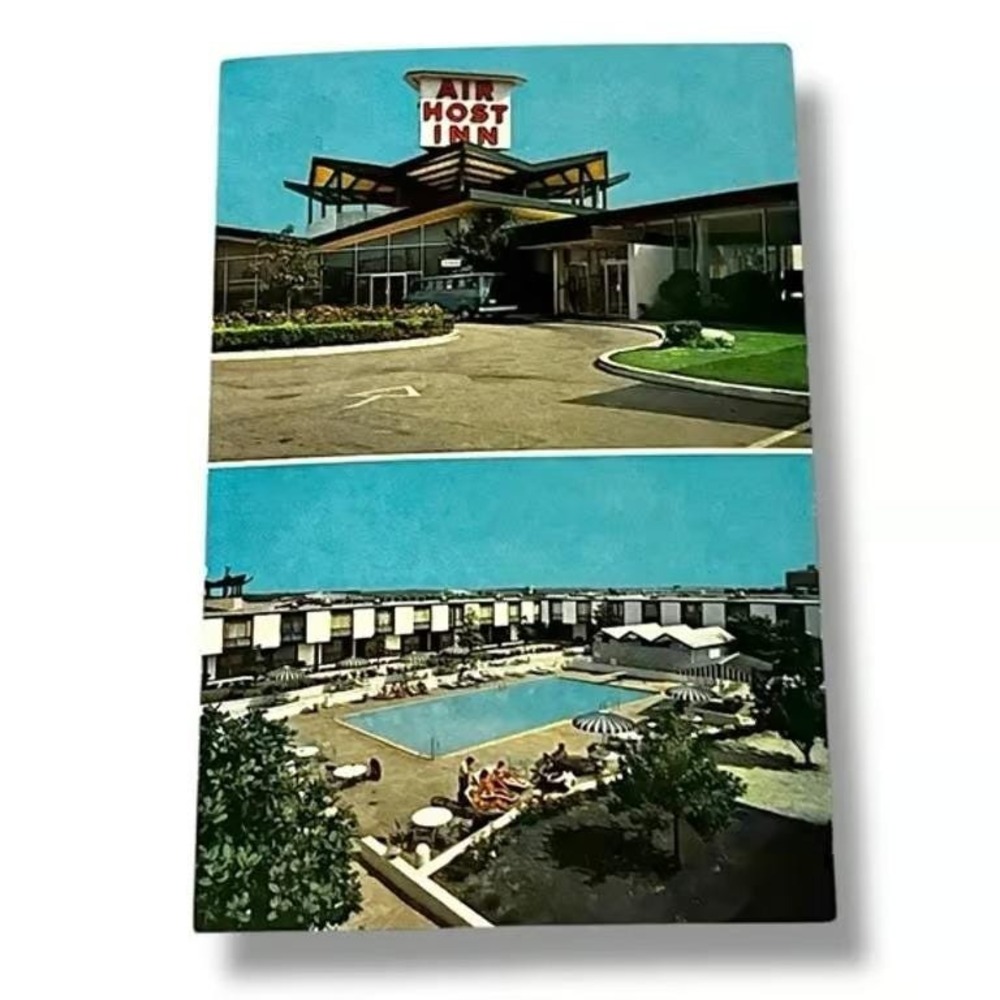 Postcard Air Host Inn Atlanta Airport Georgia Roadside Chrome Card B314